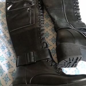 Knee High Combat Boots